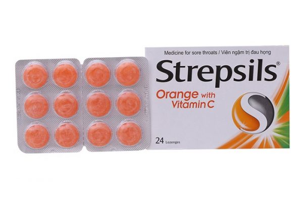 Viên ngậm Strepsils vitamin C – Điều Trị Đối với đau họng và ngứa cổ