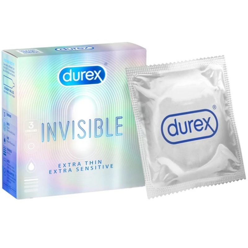 Bao cao su Durex Invisible Hộp 3 Cái -Thiết kế siêu mỏng
